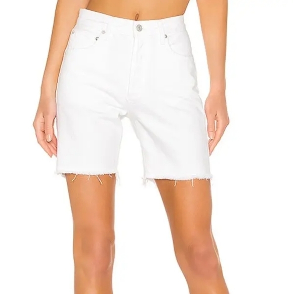 AGOLDE  rumi mid length short oyster white size 27 high rise NWT - Picture 9 of 11